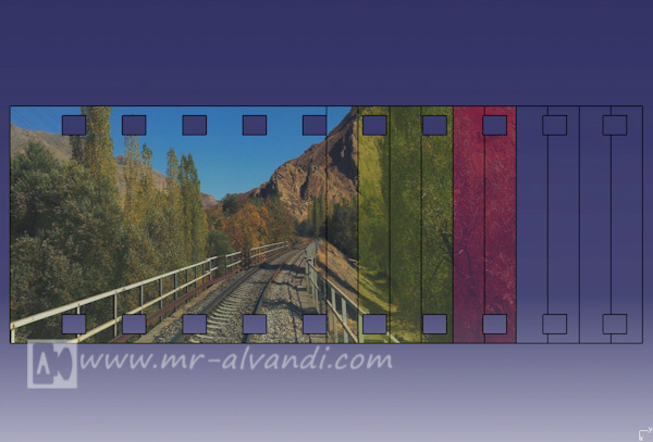 Slide film top view