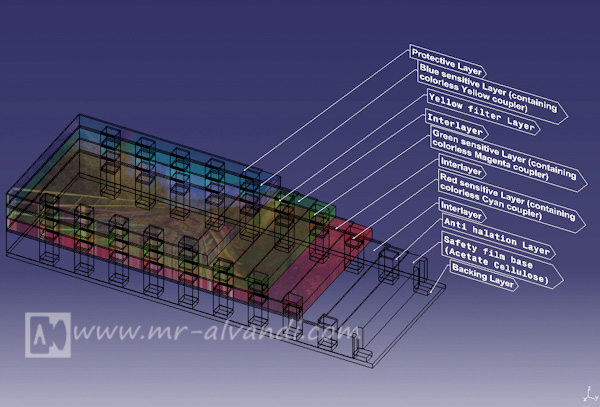 Slide film after developing
